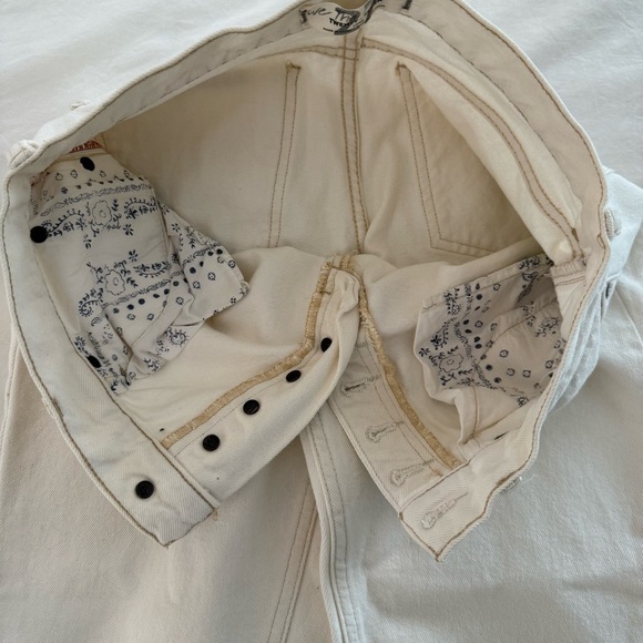 We The Free Cream Button Fly High Rise Cropped Jean - Picture 7 of 9